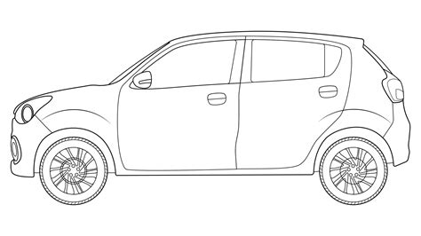 small size hatchback car vector, simple car outline vector illustration 16412627 Vector Art at ...