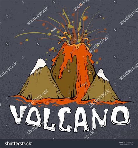 Poster Volcano Erupting Vector Illustration Stock Vector (Royalty Free) 379619764 | Shutterstock