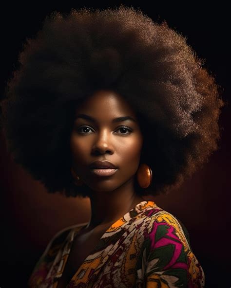 Premium Photo | A woman with a big afro on her face