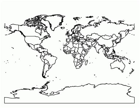 Printable Blank World Map Coloring Page - Coloring Home