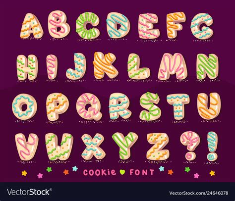 Sweet cookie font Royalty Free Vector Image - VectorStock