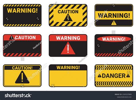 Blank Label Warning Caution Sticker Template Stock Vector (Royalty Free ...