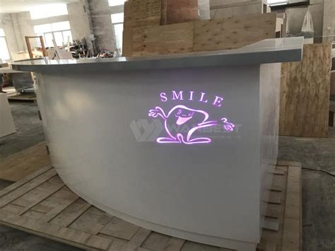 Led Lighted Modern Beauty Reception desk with LOGO