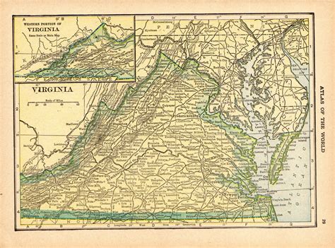 1910 Antique VIRGINIA State Map Vintage Map of Virginia | Etsy in 2021 | Art gallery wall ...