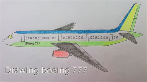 Como dibujar un boeing 777 paso a paso | Dibujo de avión boeing 777 facil