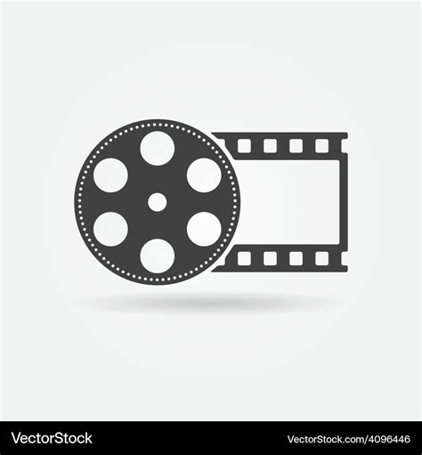 Black film roll logo or icon Royalty Free Vector Image