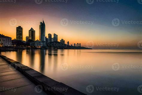 the city skyline at sunset in dubai. AI-Generated 30147637 Stock Photo ...