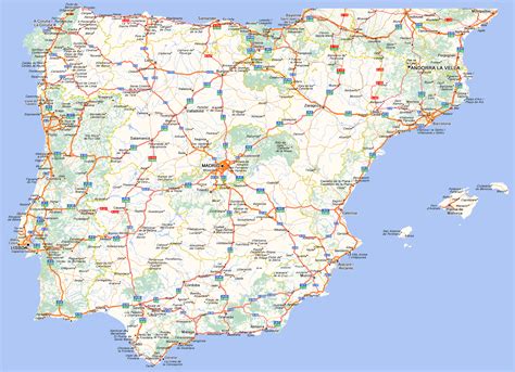 Mapa de Carreteras de España y Portugal - Tamaño completo | Gifex