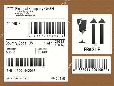 Packaging Label Template