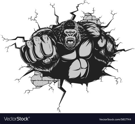 Angry gorilla Royalty Free Vector Image - VectorStock