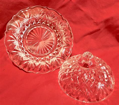 Vintage Cut Crystal Covered Butter Dish