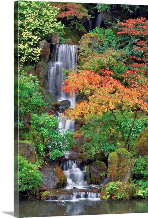 Waterfall in Japanese Gardens Wall Art, Canvas Prints, Framed Prints ...