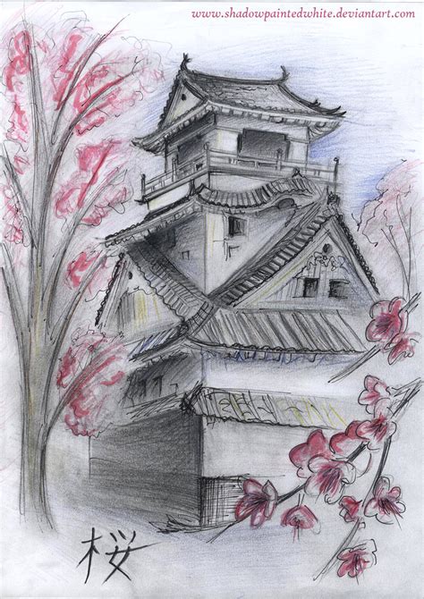 Japanese Temple Drawing at GetDrawings | Free download