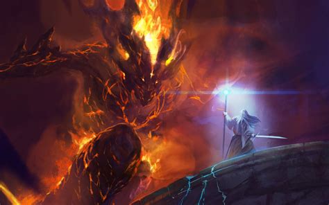 Gandalf, fantasy art, Balrog, artwork, The Lord of the Rings, HD Wallpaper | Rare Gallery