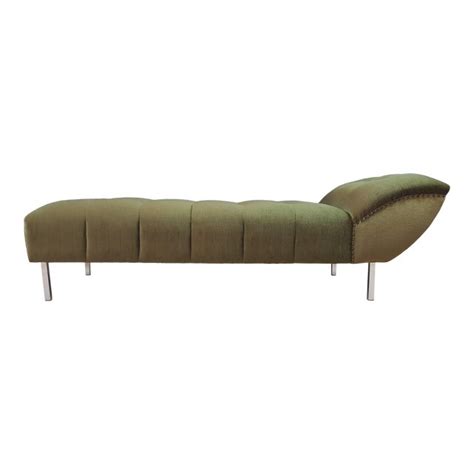 Green Velvet Tufted Chaise Lounge Sofa | Chairish