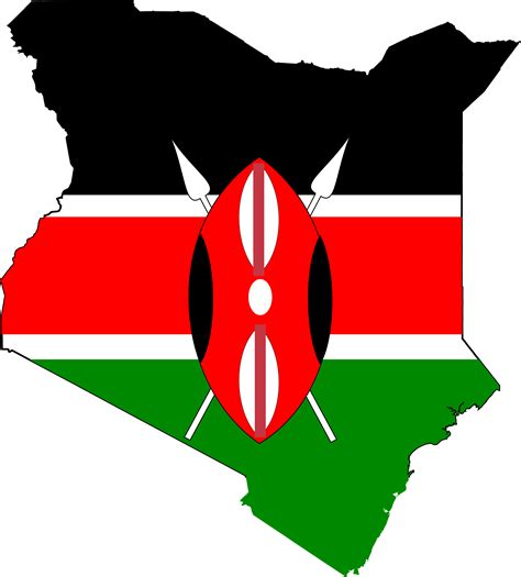 Clipart - Kenya map flag