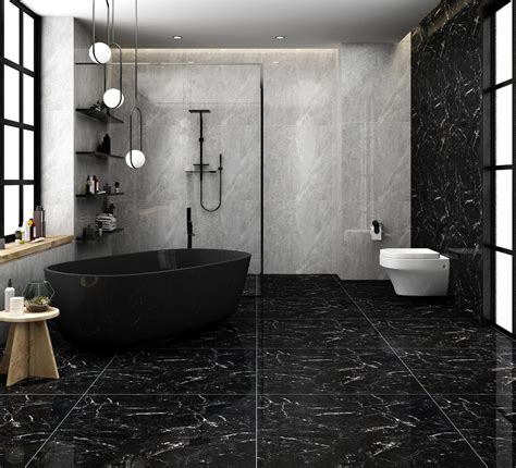 Black Marble Tile White Veins Glazed Tiles 600*600 | Cbm