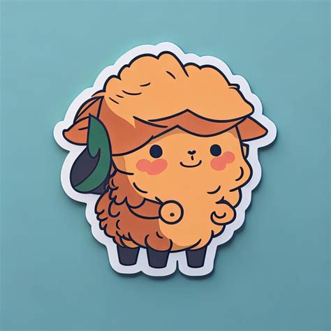 Premium AI Image | a lambutan sticker animation style simple cute