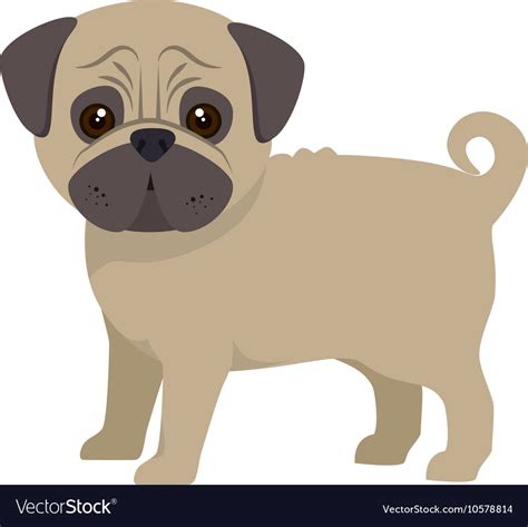 Pug dog cartoon Royalty Free Vector Image - VectorStock