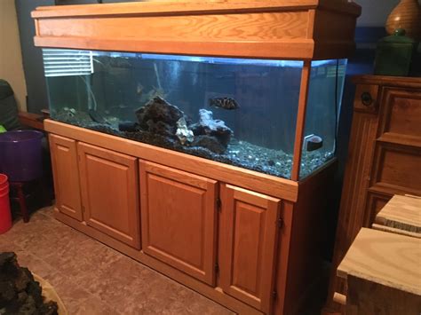 125 GALLON FISH TANK/ WITH STAND AND CANOPY Available for pick up after 5 PM. for Sale in ...