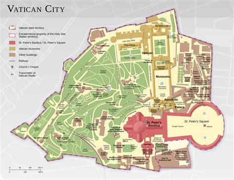 Map of Vatican City monuments & buildings