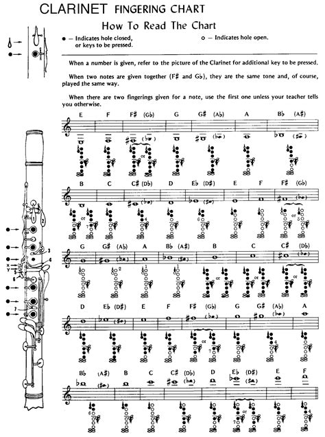 Sample Clarinet Fingering Chart Free Download