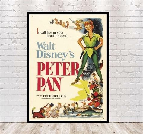 Peter Pan Poster Disney Movie Poster Peter Pan Movie Poster Attraction Posters Vintage Disney ...