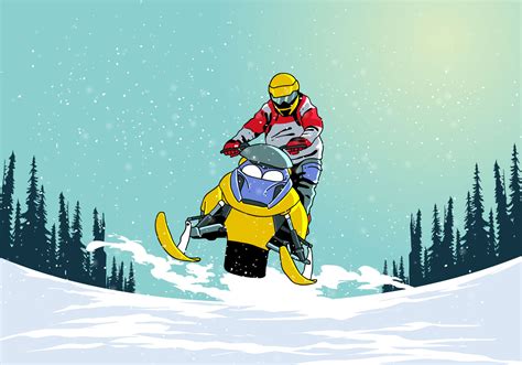 Riding Snowmobile Vector 127089 Vector Art at Vecteezy