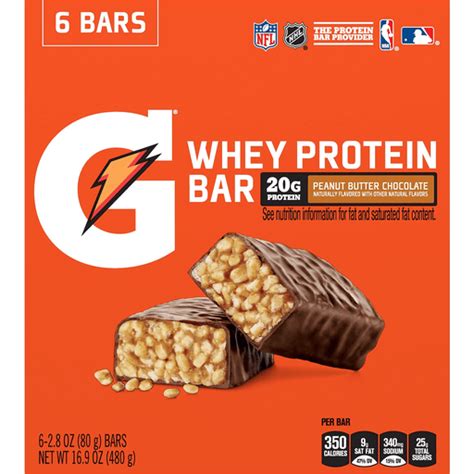 Gatorade Whey Protein Bar, Peanut Butter Chocolate | Bars - Nutritional | D'Agostino