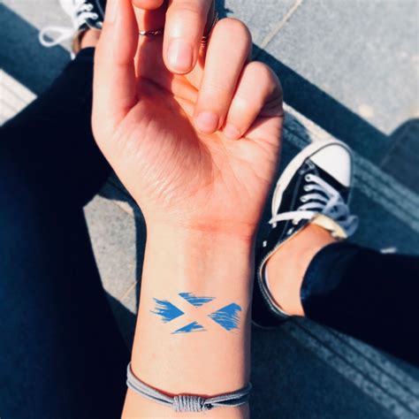 Scottish Flag Temporary Tattoo Sticker (Set of 2) | Scottish tattoos ...