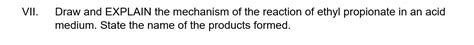 Solved VII. Draw and EXPLAIN the mechanism of the reaction | Chegg.com