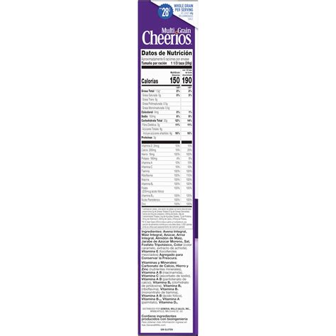 Multigrain Cheerios Nutrition Facts Label | Besto Blog