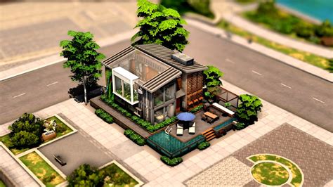 Eco Urban City House (No CC) - Maisons - Download house 4 sims | Maison sims, Sims 4 maison, Sims