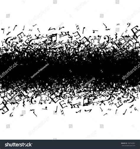 Black Music Notes Border On White Stock Vector (Royalty Free) 184769381 | Shutterstock