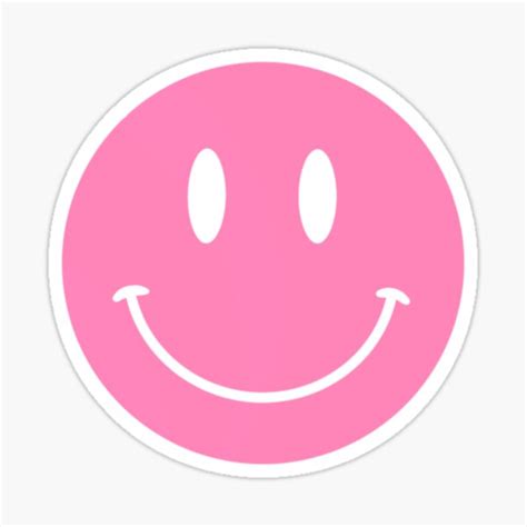 "pink smiley face" Sticker for Sale by lizziesumner | Redbubble