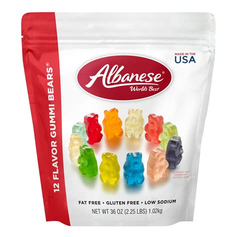 Albanese World's Best 12 Flavor Gummi Bears, Family Share 36oz ...