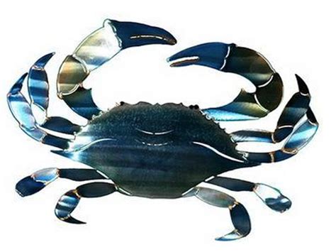 Crawling Blue Crab Metal Wall Art