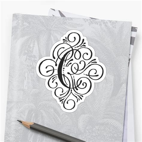 "Monogram Letter C Calligraphy" Stickers by junkydotcom | Redbubble