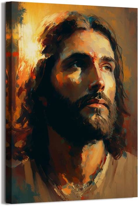 Jesus Christ Wall Art Christian Jesus Portrait Picture Canvas Abstract Framed Painting Modern ...