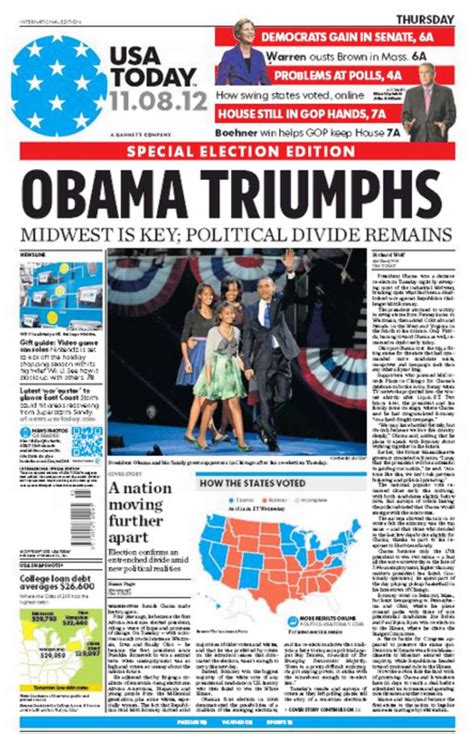 USA Today - Obama re-election: Newspaper front pages - Digital Spy