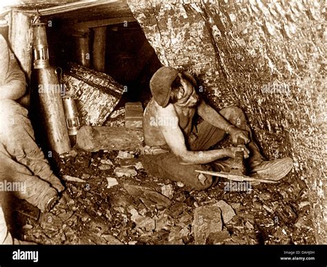 Coal Mining at the coal face early 1900s Stock Photo - Alamy