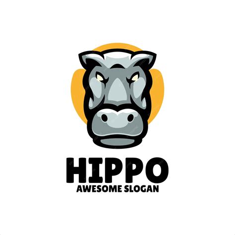 Premium Vector | Hippo mascot illustration logo design