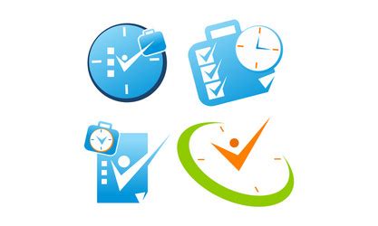 Time management logo design template Royalty Free Vector