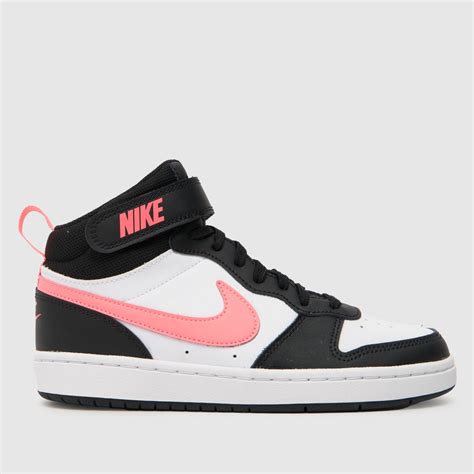 Kids Girls Youth White & Black Nike Court Borough Mid 2 Trainers | schuh