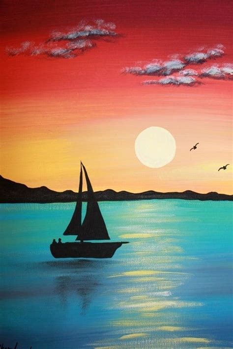 easy painting ideas for beginners sunset - Look Pretty Column Sales Of Photos