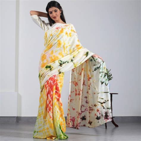 Candy Rush Hand Tie & Dyed Leheriya Cotton Sarees - Rustorange | Saree, Simple sarees, Cotton saree