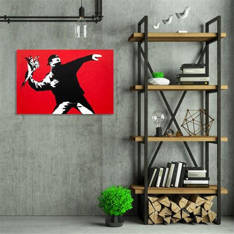 Banksy Graffiti Flower Thrower Graffiti Street Art Extra - Etsy