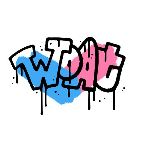 Woat - one word in urban Graffiti spray paint style on colorful abstract shapes. Worst of All ...