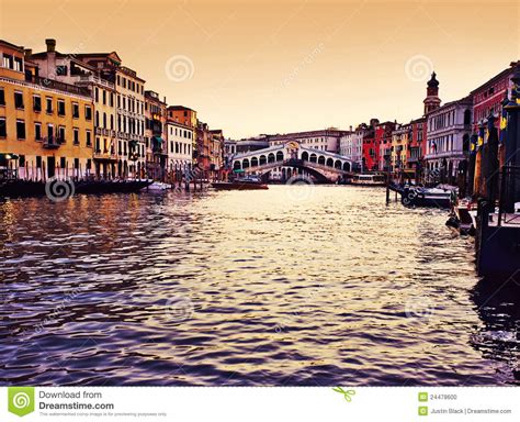 Rialto Bridge and Grand Canal, Venice Stock Photo - Image of italy ...