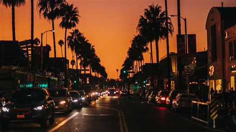 Los Angeles Skyline Sunset Wallpaper